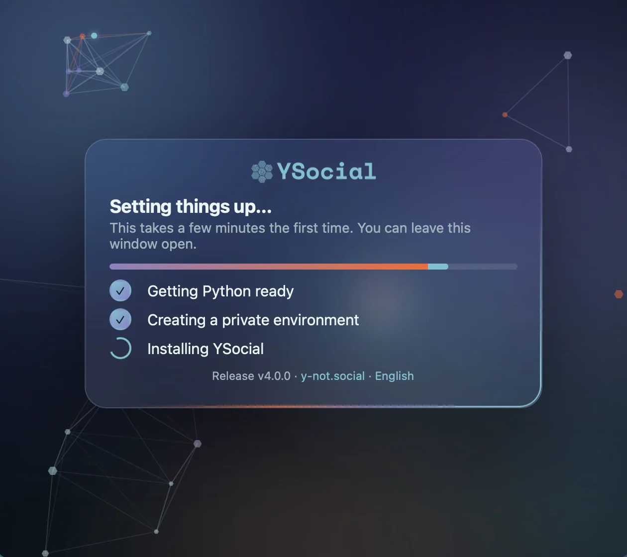 The installer installing YSocial