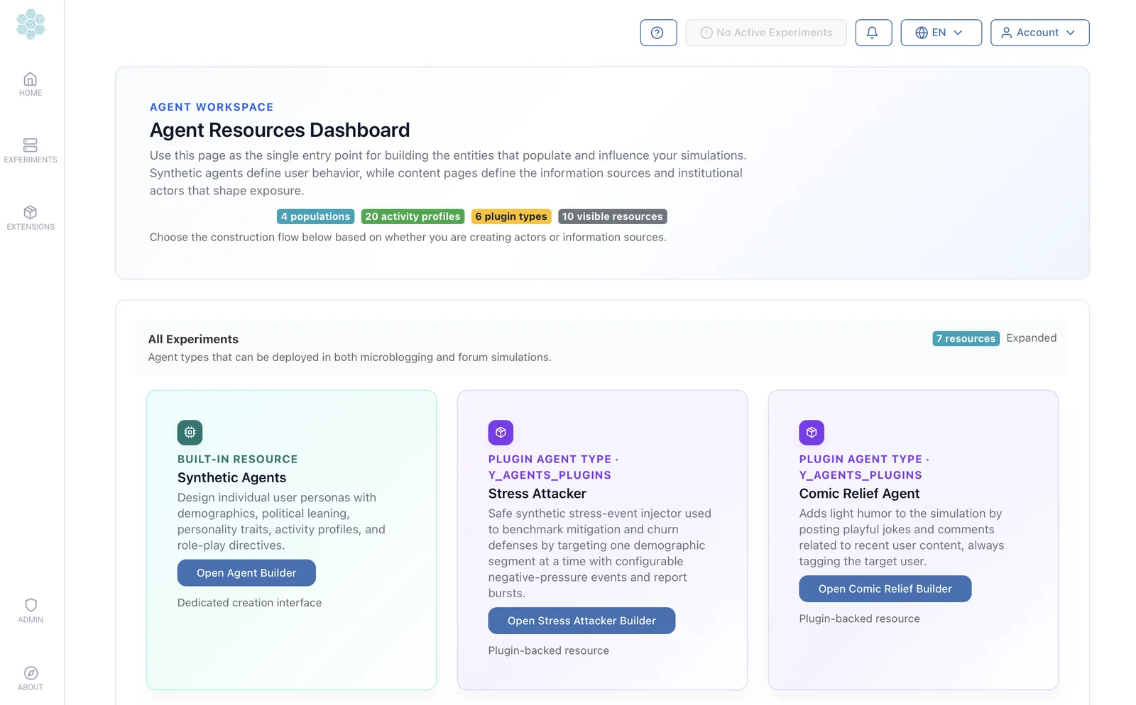 The Agent Resources Dashboard: built-in and plugin agent types